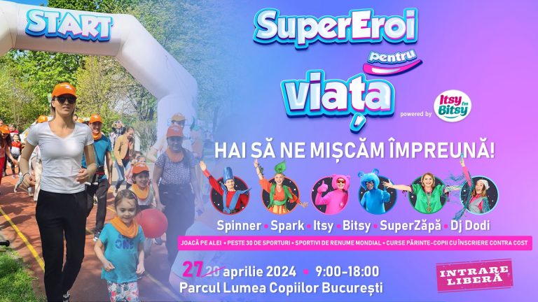 “SuperEroi pentru Viaţă”, eveniment sportiv pentru copii și părinți, reprogramat pentru 27 aprilie