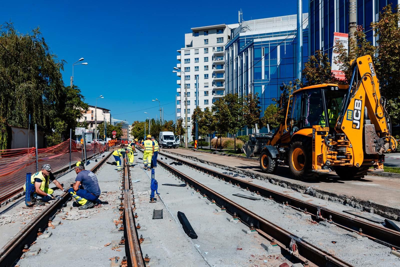 Linia de tramvai de pe Bulevardul Expoziției, la 70% grad de execuție