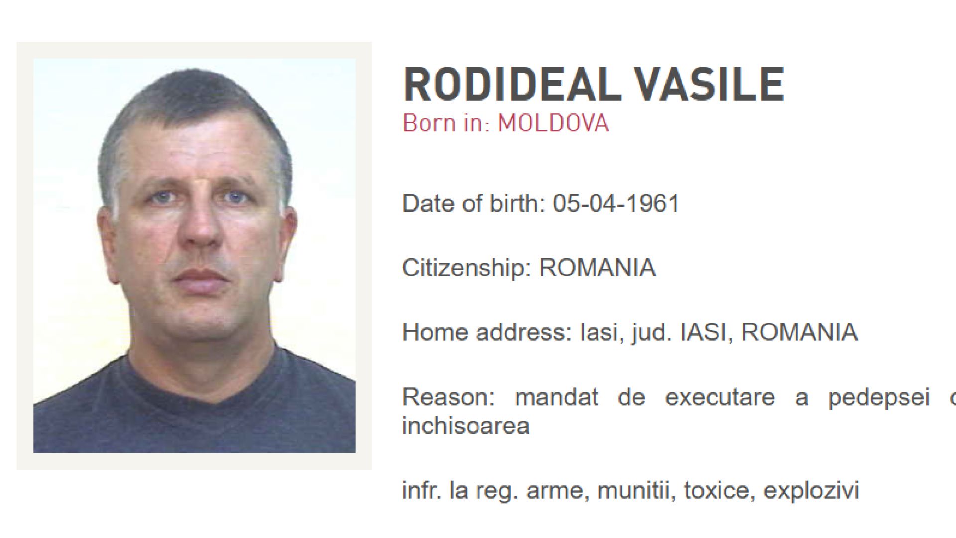 Un urmărit internaţional aflat pe lista Most Wanted, adus din Rusia în România 1 screenshot 2026 05 18 225320