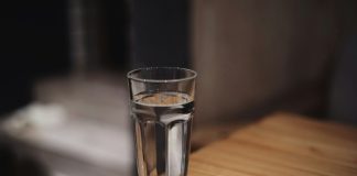 water filled cup