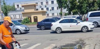 Lucrări de reparații la trecerea de pietoni de pe strada Vidului, la intersecția cu Șoseaua Alexandriei