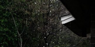 rain dropping from roof