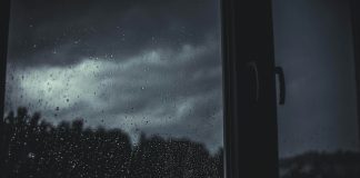 a window that has rain drops on it