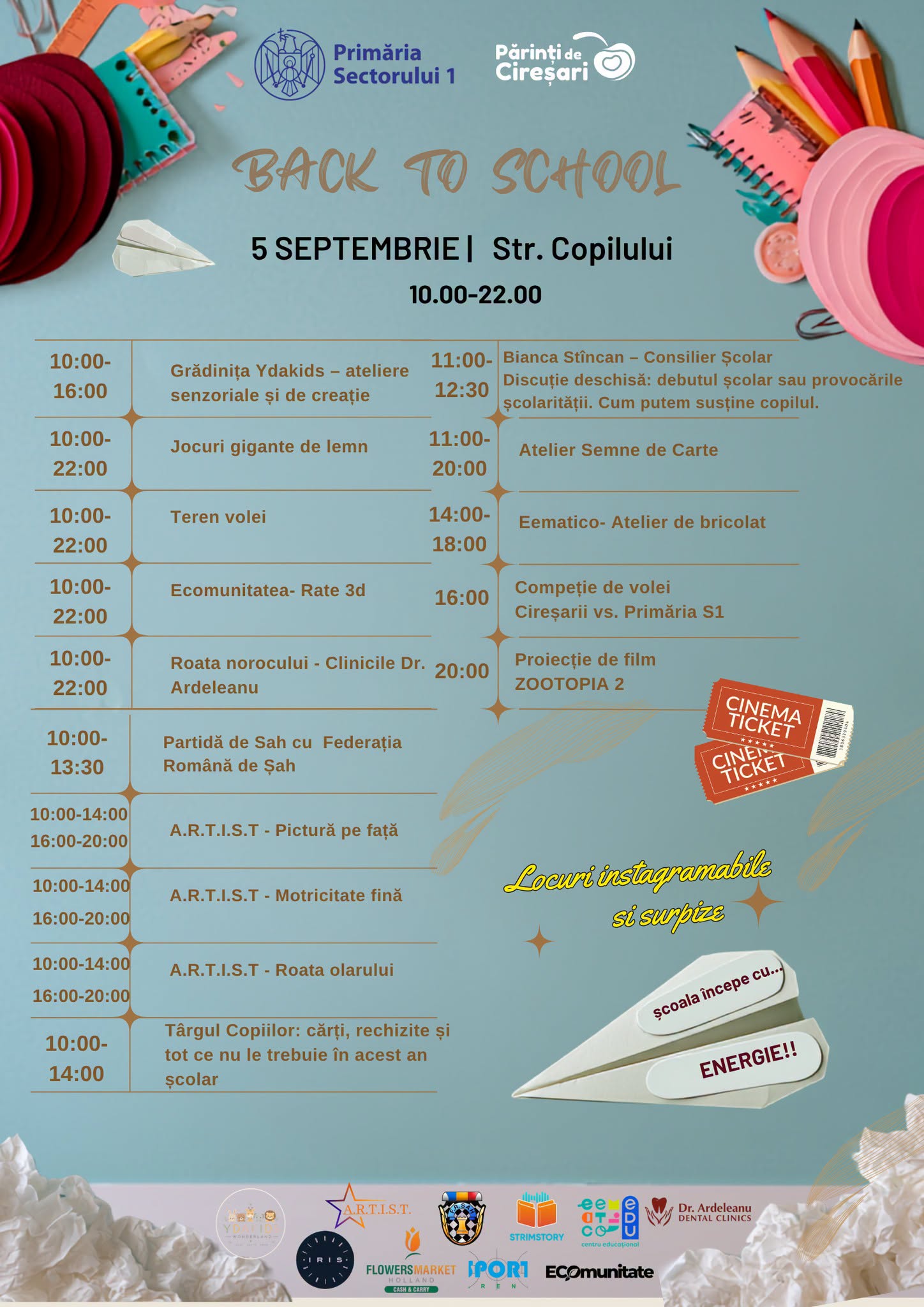 Strada Copilului devine pietonală în Sectorul 1. Două zile cu ateliere, sport și jocuri înainte de începerea școlii 1 788964573 1087616493824548 3735141460920546509 n