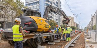 Lucrările de modernizare a șinelor de tramvai din Lotul 1, în desfășurare pe 14 din cei 18 kilometri