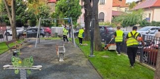 VIDEO/ Locul de joacă de pe strada Lisabona din Sectorul 1 a fost igienizat