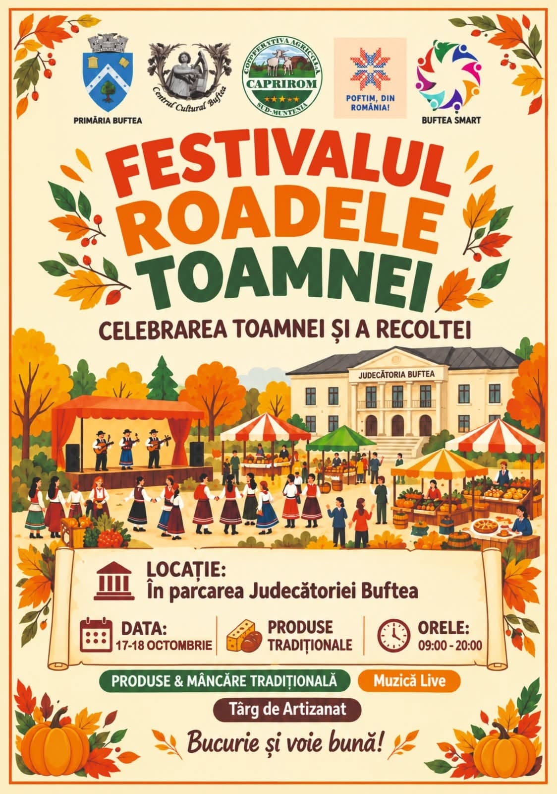 Producători români din toate colţurile ţării, la Festivalul Roadelor Toamnei din Buftea, în acest weekend 1 839096310 1098315779762064 7317060762952335445 n